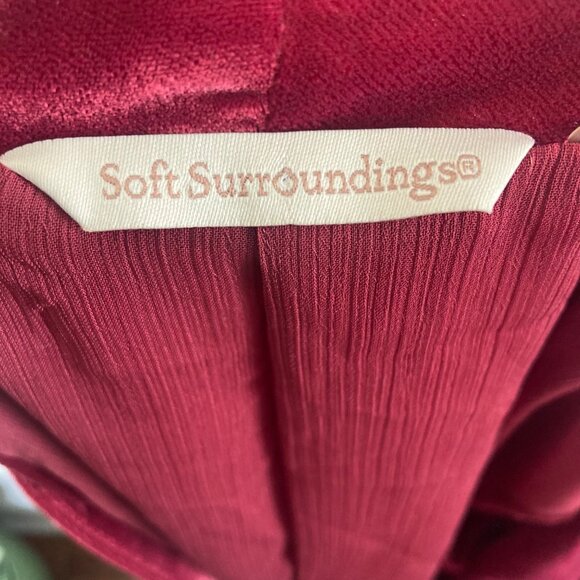 Soft Surroundings Aria Velvet Jacket Large Red Duster Lined Boho Vamp Goth - Picture 4 of 9